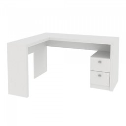 Kit 2 Peças com Mesa para Escritório em L e Estante Livreiro - 8