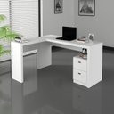 Ver imagem 6 de Conjunto 2 Peças com Mesa para Escritório em L e Estante Livreiro Branco
