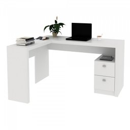 Kit 2 Peças com Mesa para Escritório em L e Estante Livreiro - 7