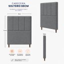 Ver imagem 7 de Cabeceira para Cama Solteiro Estofada ,088 ,Mts Mel Vilajo: Suede Cinza