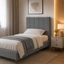 Ver imagem 1 de Cabeceira para Cama Solteiro Estofada ,088 ,Mts Mel Vilajo: Suede Cinza