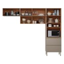 Ver imagem 4 de Cozinha Completa Modulada com Aéreo 3 Peças MDF Proença Bege/Nogueira/Nude Prime