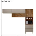Ver imagem 3 de Cozinha Completa Modulada com Aéreo 3 Peças MDF Proença Bege/Nogueira/Nude Prime