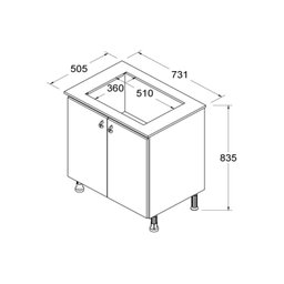 Balcão para Cooktop 2 Portas - 4 Balcão para Cooktop 2 Portas - 4