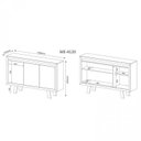 Ver imagem 3 de Conjunto 2 Peças com Mesa para Escritório em L e Armário Multiuso Baixo 3 Portas Branco