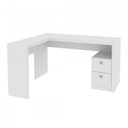 Ver imagem 6 de Conjunto 2 Peças com Mesa para Escritório em L e Armário Multiuso Baixo 3 Portas Branco