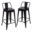 Ver imagem 1 de Kit 2 Banquetas Altas Industriais Pretas em Aço 76cm com Encosto – Iron Tolix