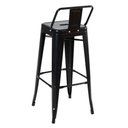 Ver imagem 3 de Kit 2 Banquetas Altas Industriais Pretas em Aço 76cm com Encosto – Iron Tolix