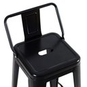 Ver imagem 6 de Kit 2 Banquetas Altas Industriais Pretas em Aço 76cm com Encosto – Iron Tolix