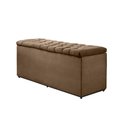 Ver imagem 7 de Baú Calçadeira Londres 1,60cm Vamfer Estofados Suede Marrom