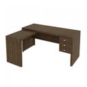 Ver imagem 7 de Conjunto 2 Peças com Mesa para Escritório em L e Estante Livreiro Marrom