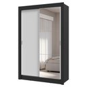Ver imagem 3 de Guarda-roupa Solteiro 2 Portas de Correr com Espelho 4 Gavetas Preto/branco Vivare Plus Madesa