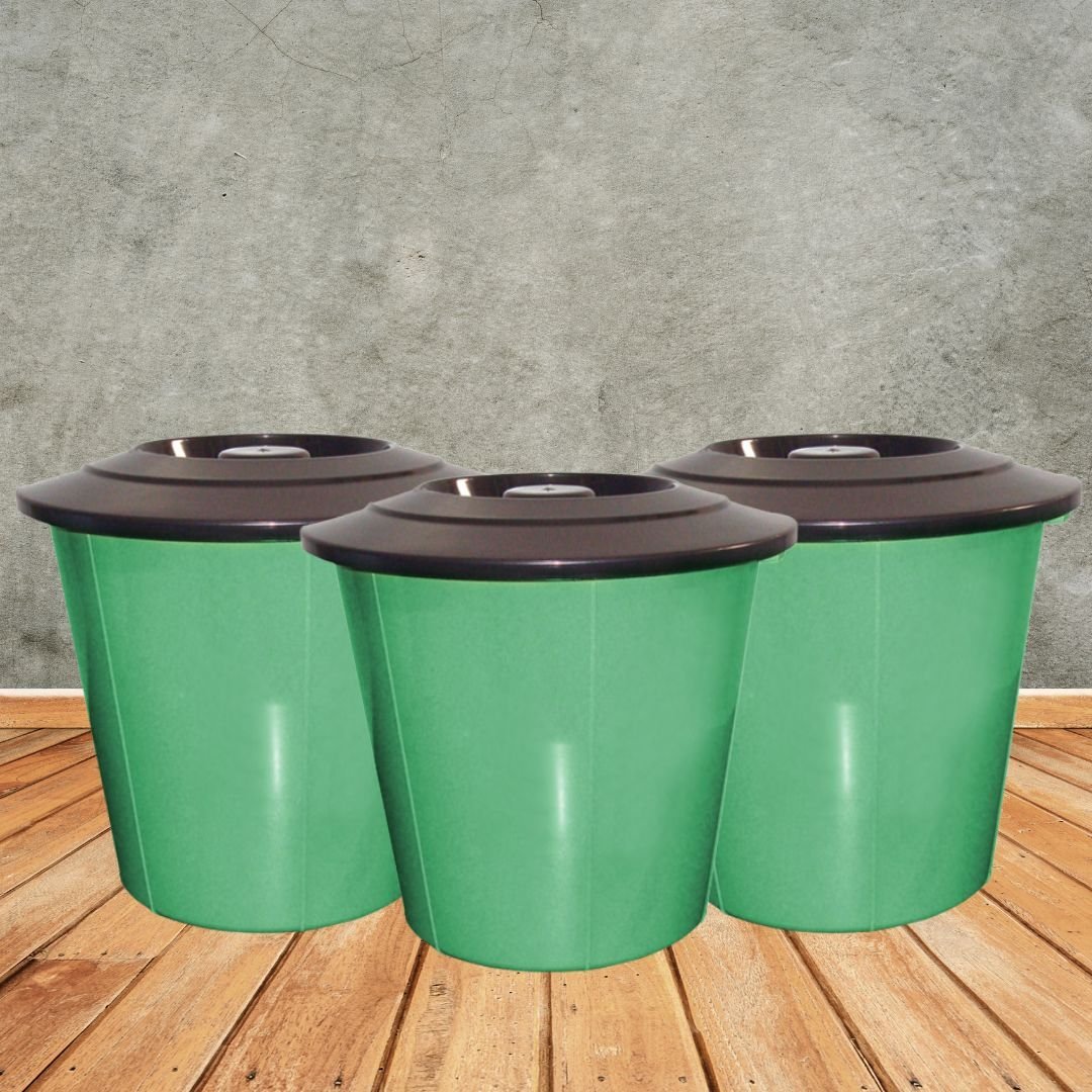 Balde de Cesto de Lixo com Tampa para Cozinha Pequeno de 3 Litros Branco /  Preto / Rosa / Verde