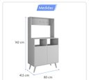 Ver imagem 5 de Cantinho Café Retrô Cozinha Moderna Multiuso Balcão 2 Portas:branco