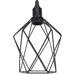 3 Pendentes Aramado Cálice P Luminária Lustre Teto Retrô Vintage Industrial Balcão Preto - 4