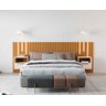 Cabeceira Ripado para Cama de Casal/queen Maracá Nature com 2 Mesa de Cabeceira Jatobá com Led Offwh - 3