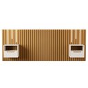 Ver imagem 4 de Cabeceira Ripado para Cama de Casal/queen Maracá Nature com 2 Mesa de Cabeceira Jatobá com Led Offwh
