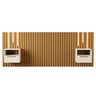 Cabeceira Ripado para Cama de Casal/queen Maracá Nature com 2 Mesa de Cabeceira Jatobá com Led Offwh - 4