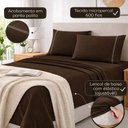 Ver imagem 2 de Jogo de Cama Lençol Egipicio King 4 Peças Micropercal 600 Fios Marrom Casa Show Enxovais