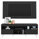 Ver imagem 1 de Rack Com Painel Tv 65" Retrô Flórida Multimóveis V3133 Preto/Branco Preto/Branco