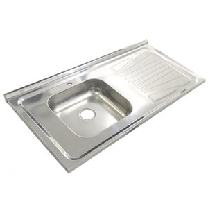 Pia Inox Fabrinox PSD1000E 100x52cm, cuba esquerda e furo para torneira