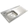 Pia Inox Fabrinox PSD1000E 100x52cm, cuba esquerda e furo para torneira - 1