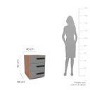 Ver imagem 3 de Mesa de Cabeceira Valência com 3 Gavetas 40x54cm Cinza/Freijó 250691