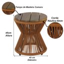 Ver imagem 3 de Mesa de Centro Ampulheta Corda Náutica e Tampo Madeira Trama