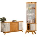 Ver imagem 1 de Kit Aparador Buffet Inara e Cristaleira Marília Orgânico M07 Cinamomo Off White - Lyam Decor