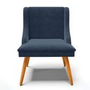 Ver mais imagens de Kit 4 Cadeiras Estofadas para Sala de Jantar Pés Palito Lia Suede Azul Marinho - Ibiza