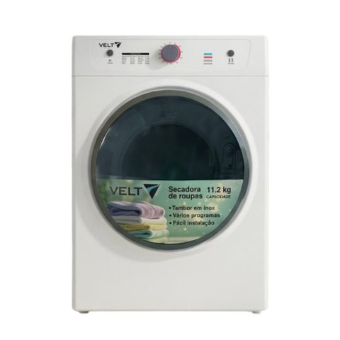 Secadora de Roupas Velt Mecânica 11,2kg Branca 1500W 127V Tambor Inox