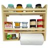 Prateleira Porta Temperos de Madeira, Condimentos Papel - 6
