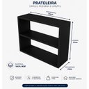 Ver imagem 2 de Armário Nicho Suspenso Multiuso em Mdf Preto 50x50x25cm (cxaxp)