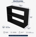 Ver imagem 2 de Armário Nicho Suspenso Multiuso em Mdf Preto 50x50x25cm (cxaxp)