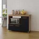 Ver imagem 1 de Balcão Multiuso Liza 3 Portas com Espaço para Microondas: Savana Preto