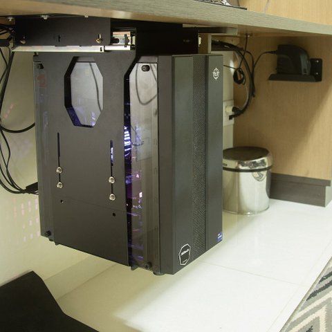 Suporte Gabinete ATX Gamer Suspenso Embaixo Mesa tipo Gaveta