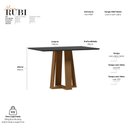 Ver imagem 2 de Mesa de Jantar Rubi 120x80 cm com Vidro Cinamomo Preto - New Ceval