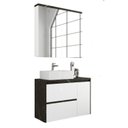 Ver imagem 2 de Gabinete de Banheiro 90cm com Cuba e Espelheira Branco/Portoro