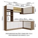 Ver imagem 4 de Armário de Cozinha Completa de Canto 399cm Rustic Branco Glamy Madesa 02