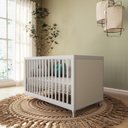 Ver imagem 2 de Quarto Bebê Completo Berço Cômoda Guarda-roupa Fofura Rattan - Branco
