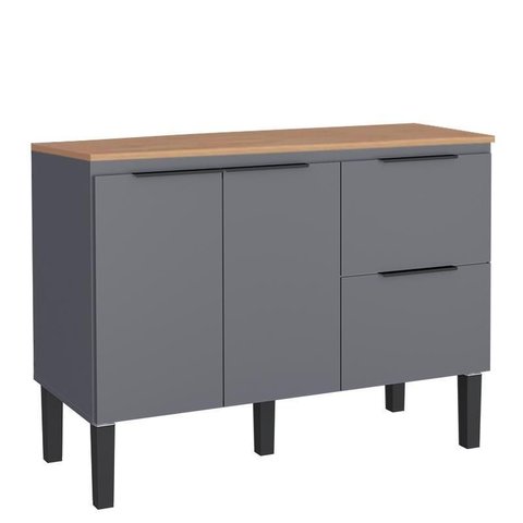 Balcão Buffet Cozinha com Tampo 114x85x51cm Cisne 120 Cozimax Cinza/jequitiba