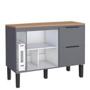 Ver imagem 2 de Balcão Buffet Cozinha com Tampo 114x85x51cm Cisne 120 Cozimax Cinza/jequitiba