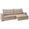 Sofá 4 Lugares com Porta Copos Retrátil e Reclinável França Luizzi 2,30m Suede Capuccino - 10