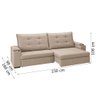Sofá 4 Lugares com Porta Copos Retrátil e Reclinável França Luizzi 2,30m Suede Capuccino - 6