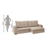 Sofá 4 Lugares com Porta Copos Retrátil e Reclinável França Luizzi 2,30m Suede Capuccino - 4