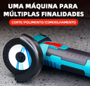 Ver imagem 4 de Lixadeira Esmerilhadeira sem Fio Portátil Recarregável com 2 Baterias 12v Cor Azul