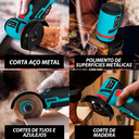 Ver imagem 3 de Lixadeira Esmerilhadeira sem Fio Portátil Recarregável com 2 Baterias 12v Cor Azul