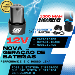 Lixadeira Esmerilhadeira sem Fio Portátil Recarregável com 2 Baterias 12v Cor Azul - 5