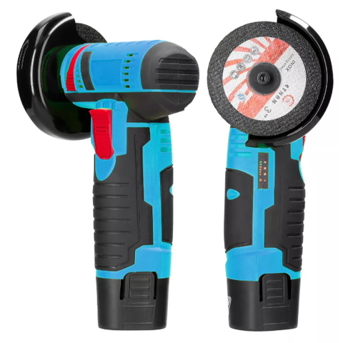 Lixadeira Esmerilhadeira sem Fio Portátil Recarregável com 2 Baterias 12v Cor Azul