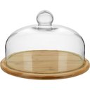 Ver imagem 1 de Prato Bolo 18x29x29cm Bambu Natural Tampa Vidro
